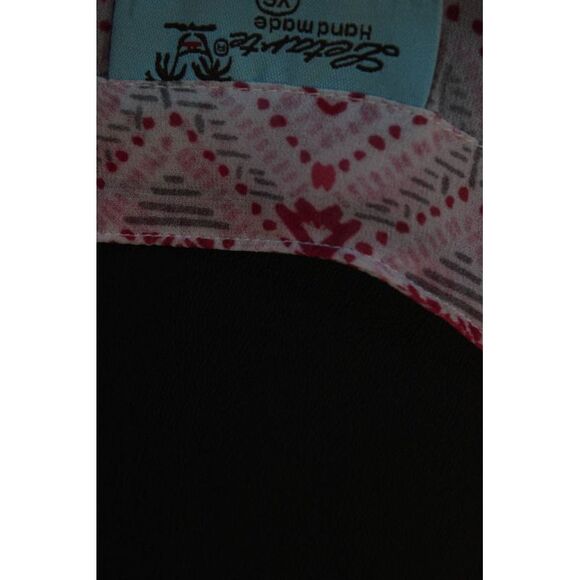 Letarte Handmade Women's Abstract Print Tassel Trim Swimwear Coverup Pink Size X - Picture 4 of 5